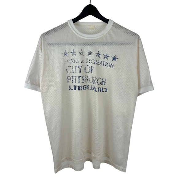 Vintage 70s Parks & Recreation City Of Pittsburgh Lifeguard Shirt Size L